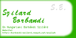 szilard borbandi business card